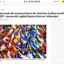 El mercado de transacciones de Amrica Latina moviliza un 29% menos de capital hasta el tercer trimestre